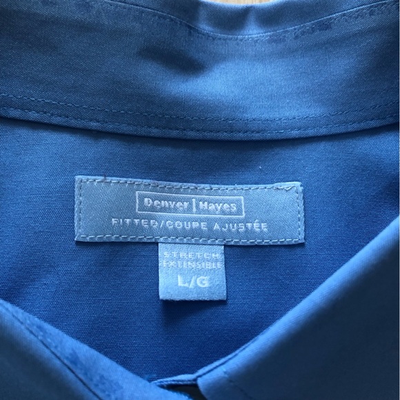 Denver Hayes Slim Fit Button Up Shirt in Light Blue Women’s Size L - Picture 9 of 10